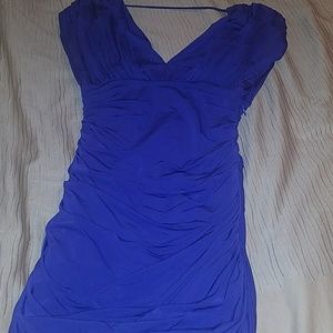 Purple rouched mini dress